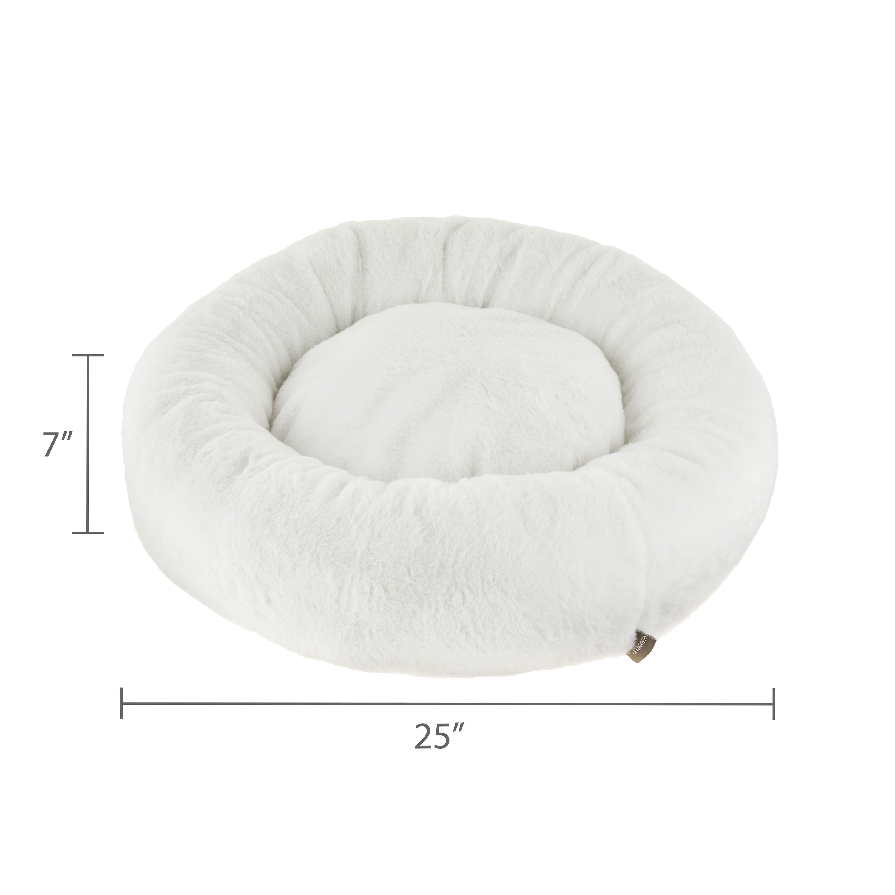 Vibrant Life Medium Orthopedic Bolster Dog Bed, White, 25" x 35"