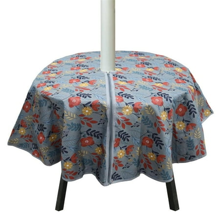 

Laideyi Terrace Courtyard Outdoor Tablecloth Waterproof Table Cloth Vintage Floral Design Table Cover with Zipper and Umbrella Hole famous