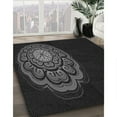 thumbnail image 2 of Ahgly Company Indoor Square Patterned Night Black Area Rugs, 3' Square, 2 of 6