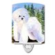 thumbnail image 1 of Caroline'S Treasures Ss8916Cnl Bichon Frise Luz Nocturna De Cerámica Compacta Con Certificación Ul, Ideal Para Dormitorio, Baño, Guardería, Pasillo, Cocina, 6 X 4 X 3, Multicolor, 1 of 1