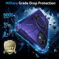thumbnail image 3 of Designed for iPhone 11 Case, Hard Rugged Shockproof, with 360 Rotate Ring Kickstand, Heavy Duty Protection Hard Phone Case Cover for iPhone 11, Purple, 3 of 12
