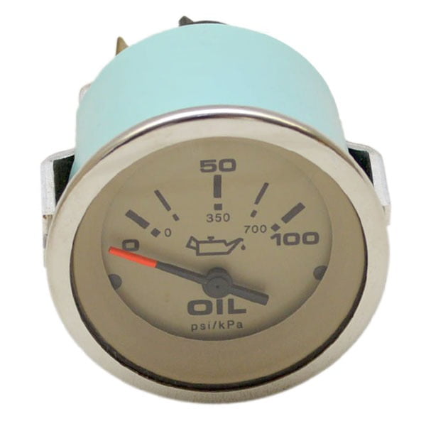 Veethree Boat Oil Pressure Gauge 62533 Doral 2 Inch Silver Tan