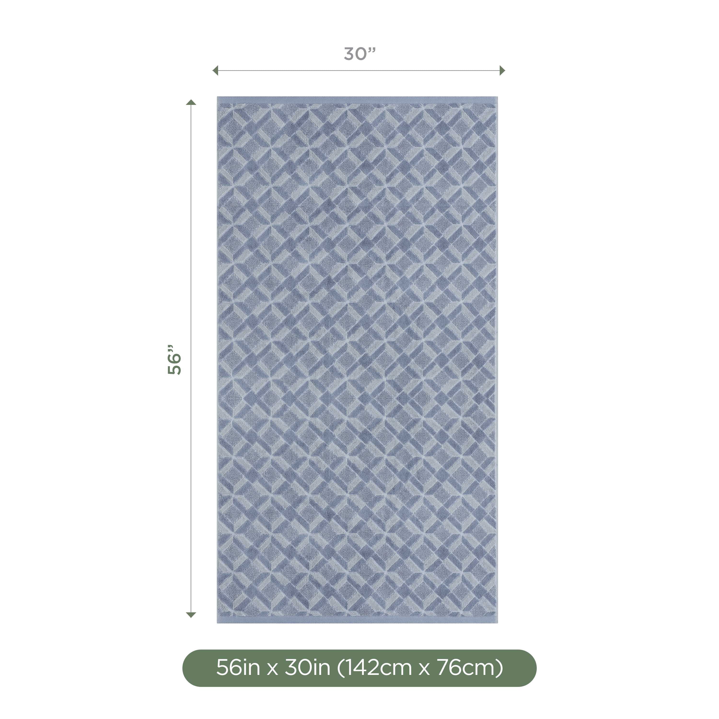 Martex Restore Geo Bath Towel, 30" x 56", Blue