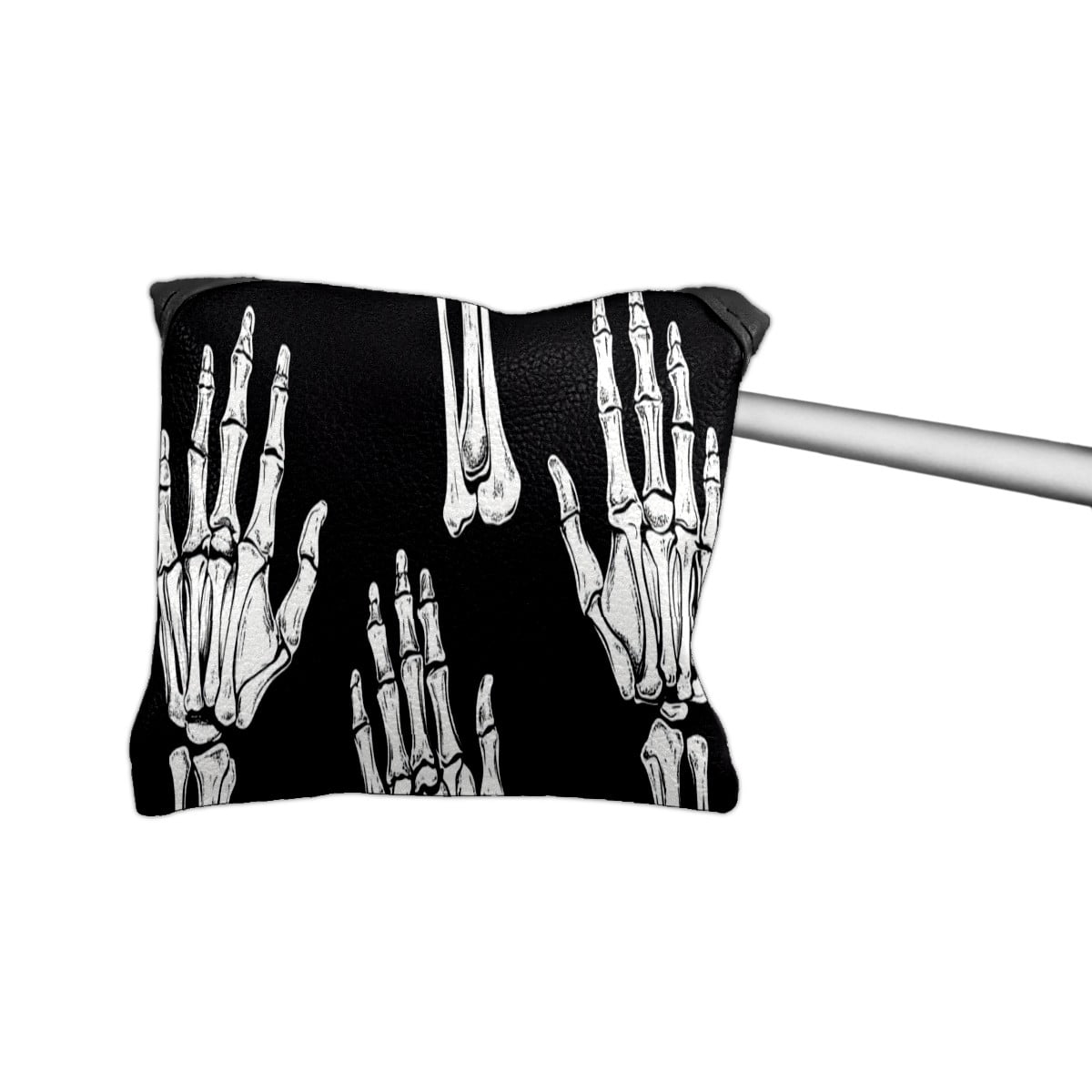 Golf Mallet Putter Cover Premium Leather Golf Putter Head Cover with Magnetic Closure Golf Cover for Men and Women White Skeleton Hand