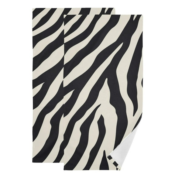 Black White Abstract Zebras Pattern Hand Towel Absorbent Bath Towels for Bathroom Sports Gym 28" x 14" Set of 2