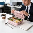 thumbnail image 7 of AZXY Stainless Steel Bento Box, Lunch Bento Box Adult, Airtight Leakproof Divided Bentgo Box, Food Storage Container for Travel Office Daily Dining, 9.45x7.28x2.76in Pink, 7 of 7