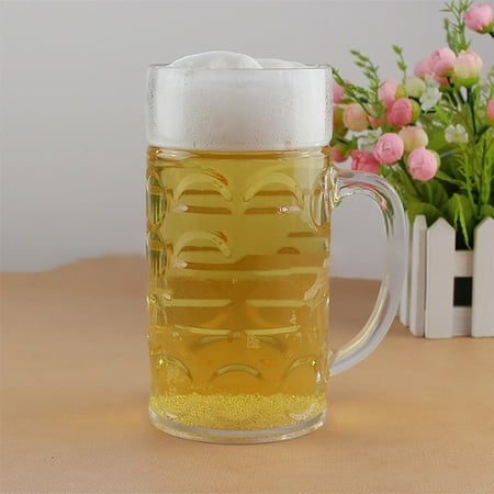 

Fragarn Reusable 32oz Plastic Beer Mug 1 Liter with Handles Pineapple Cup