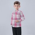 thumbnail image 6 of Ltctricy Toddler Baby Button down Shirts Boys Girls Plaid Long Sleeve Collared Dress Shirts School Casual Blouses, 6 of 7