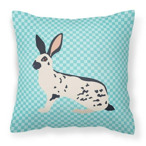 Carolines Treasures BB8135PW1818 English Spot Rabbit Blue Check Fabric Decorative Pillow, 18 x 18 in.