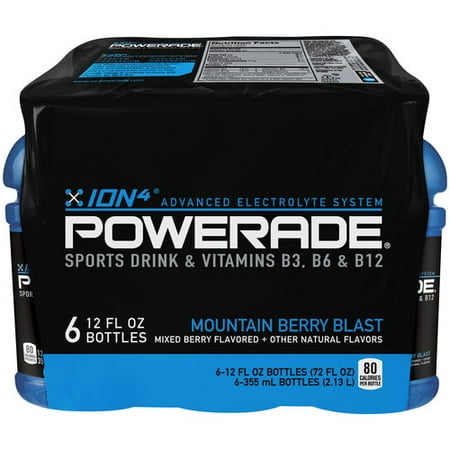 POWERADE ION4 Mountain Berry Blast Sports Drink, 12 oz, 6pk