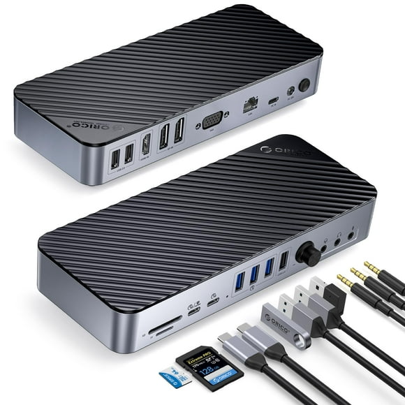 Estación de acoplamiento ORICO 20 en 1 con USB-C de 10 Gbps, HDMI 4K, VGA