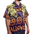 thumbnail image 2 of Halloween Font Men's Poplin Casual Printed Button Down Short Sleeve Summer Beach Shirts Unisex, 2 of 6