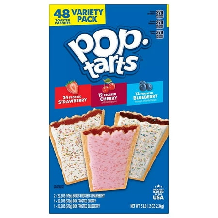 Pop-Tarts Blueberry Cherry and Strawberry Variety Pack 48 ct.