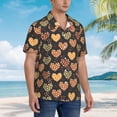 thumbnail image 5 of Xecao Heart print Hawaiian shirt - a stylish short-sleeve button-down for men, perfect for casual beach and tropical outings., 5 of 9