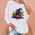 thumbnail image 1 of 2023 Chandail en Molleton de Mode pour Femmes 50 % de Rabais Liquidation Femmes Manches Longues Décontractées Col Rond Hauts Blouse Ample Imprimé Graphique d'Halloween, 1 of 1