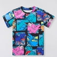 thumbnail image 2 of XASZHN T-Shirt à Manches Courtes pour Enfant Motif Dessin Animé Dinosaure Bleu 6 Ans, 2 of 9