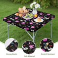 thumbnail image 4 of Square Tablecloth with Elastic Edges 34 * 34 Inch Waterproof Pioneer Colorful Floral Table Cover Washable Indoor and Outdoor for Party Kitchen Dinner Banquet Patio Picnic, 4 of 6