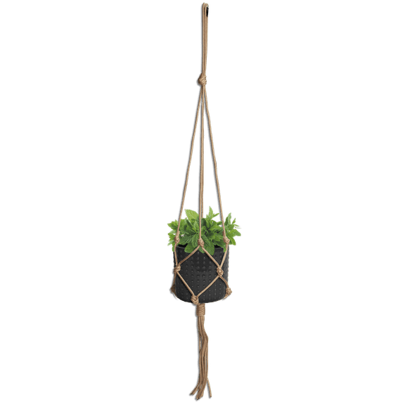 Misco Ceramic Macrame Hanging Planter, 5.12inch High and 5.12 in Diameter Macrame Plant Holder, Perfect for Plants and Succulents, with Jute for Indoor and Outdoor…