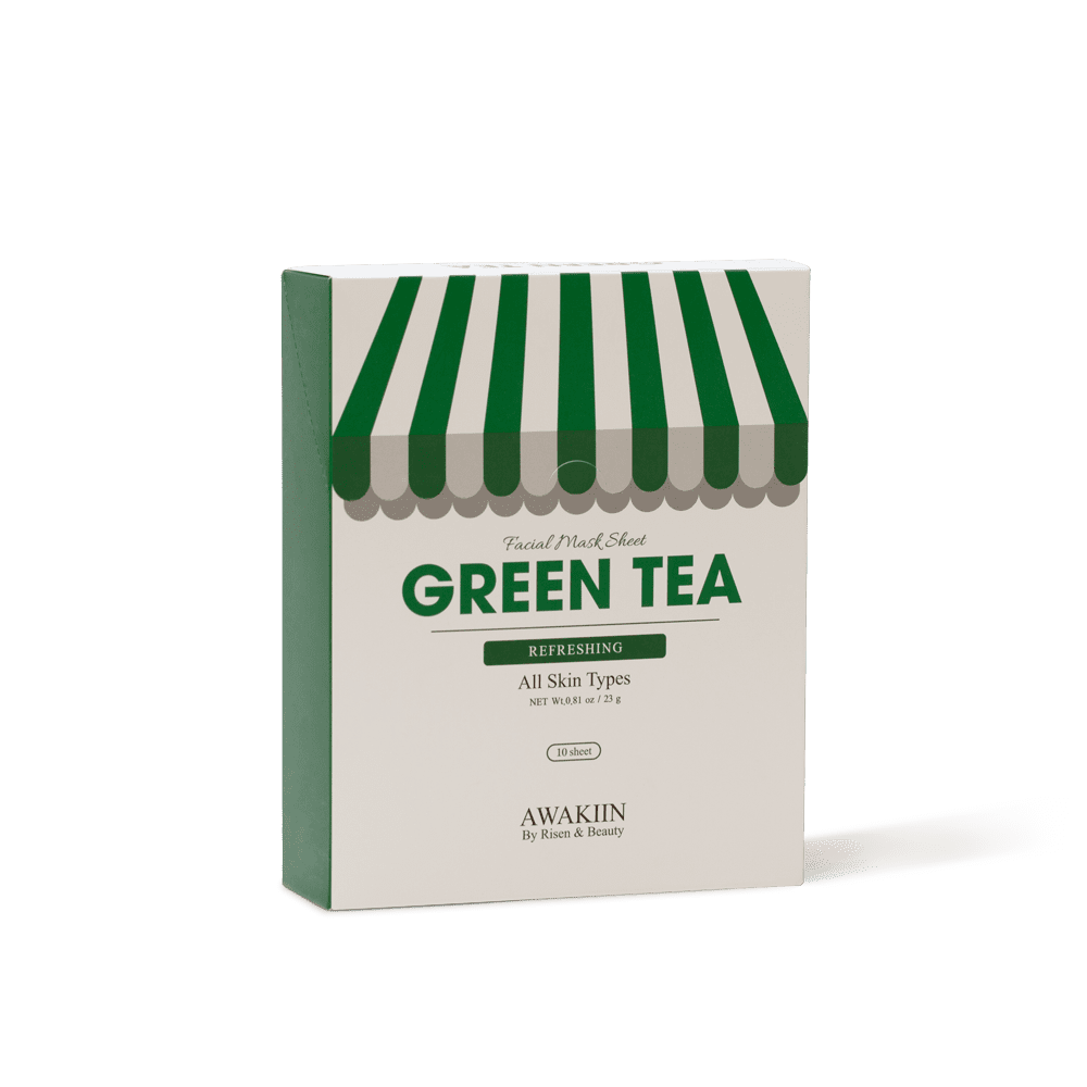 AWAKIIN GREEN TEA BEAUTY FACE MASK MADE IN KOREA/FOR ALL SKIN TYPE