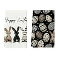 thumbnail image 3 of Lunxisen 8 Pcs Black Bunny Eggs Flower Easter Kitchen Towels Dish Towels, Spring Farmhouse Leaves Decoration Hand Towels, 3 of 8