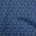 thumbnail image 1 of oneOone Viscose Jersey Dark Blue Fabric Leaves Quilting Supplies Print Sewing Fabric By The Yard 60 Inch Wide, 1 of 4