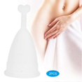 thumbnail image 4 of 2Pcs Silicone Menstrual Cup Women Female Feminine Hygiene Cup Menstruation SuppliesHeart Shaped White S, 4 of 5
