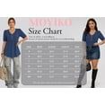 thumbnail image 7 of MOYIKO Blouses for Women T Shirts Pleated Button Puff Short Sleeve Shirts Dressy Casual V Neck Tunic Tops Summer Shirts, 7 of 7