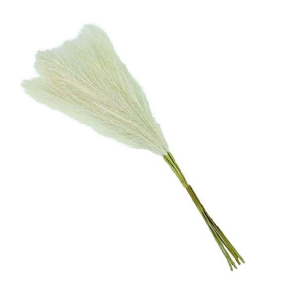 HEVIRGO 20Pcs Artificial Pampas Grass Decorations Realistic Vibrant Color Fade-Resistant Wedding Centerpiece Fake Pampas Grass Decor,Beige