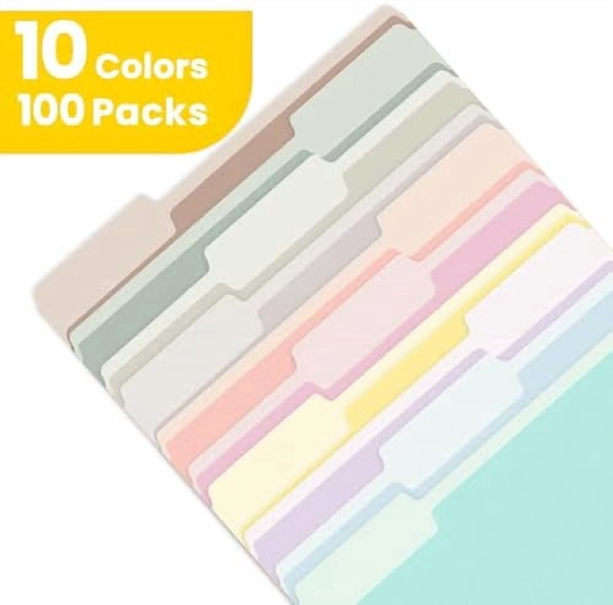 File Folders, 100 Pack Manilla Folders 8.5 x 11, 10 Colors Folder Office Organization Home School Folders for Documents Files Paper