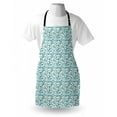 thumbnail image 4 of Floral Apron, Random Scribbles of Flower Motifs Paintbrush Strokes, Unisex Kitchen Bib with Adjustable Neck for Cooking Gardening, Adult Size, Turquoise Sky Blue, by Ambesonne, 4 of 4