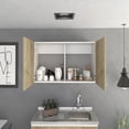 thumbnail image 3 of Wall cabinet 19"H, two Doors, two internal Shelves, White / Light Oak, 3 of 5