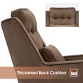 thumbnail image 5 of Mcombo Modern Accent Club Arm Chair, Velvet Upholstered with Lumbar Pillow for Living Room 4278 (Brown), 5 of 9