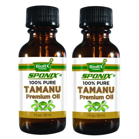 Tamanu Oil 1 oz (30 ml) - Pack of 2 - Carrier Oil - Cold Pressed - 100% Pure Organic Tamanu Oil for Skincare and Haircare - by Sponix Set of 2