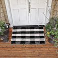 thumbnail image 1 of Tapis à Carreaux Noir et Blanc 100 % Coton Tapis de Porche, 1 of 5