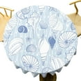 thumbnail image 5 of Starfish Seashell Tablecloth, Blue Coastal Nautical Tropical Summer Beach Theme Vintage Table Cloth for Home Kitchen Dining Patio Outdoor Picnic Party, Round(60x60in), 5 of 6