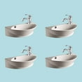 White Porcelain Single Faucet Bathroom Sink Tap Hole Wall Mount Sink Set Of 4 Renovators Supply