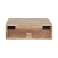 thumbnail image 5 of Kate and Laurel Mirza Transitional Carved Wood Floating Side Table, 18 x 12 x 6, Natural Wood, Mounted Solid Wood Wall Shelf with Drawer for Storage, 5 of 11