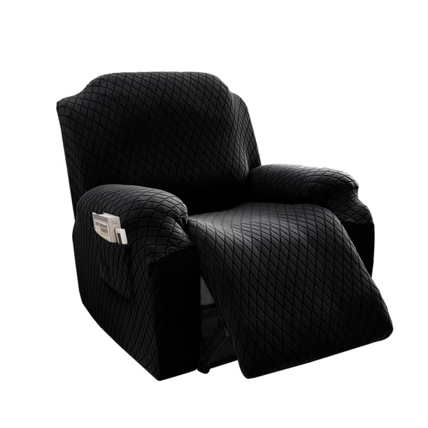 Xiao Hua Funda de sofá negra con estampado de espiga, elástica, jacquard, para sala de estar, reclinable, fácil de lavar, funda protectora para sofá.