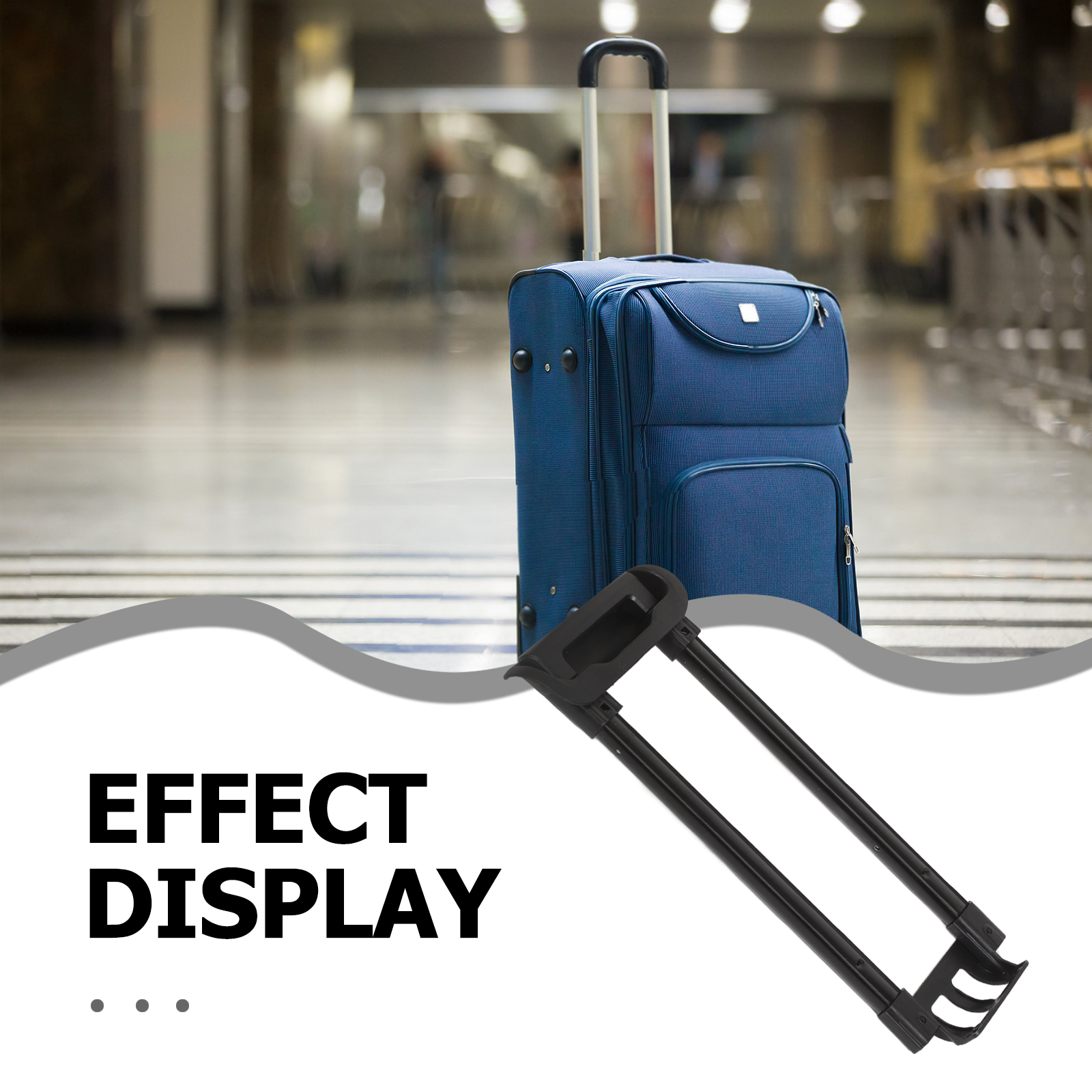 Durable Iron Telescopic Handle for Travel Luggage - Portable Replacement for Suitcase, Trolley & Luggage Carts, 17.71x7.87x1.57 inch Silver