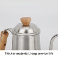 thumbnail image 3 of Cafetera Con Mango De Madera De Gran Capacidad, Cafetera De Mano Gruesa De Acero Inoxidable 304, Cafetera De Boca Larga Y Delgada, Olla De Goteo Para El Hogar Guardurnaity HA017643-00, 3 of 6