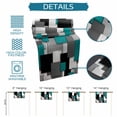 thumbnail image 6 of Burlap Table Runner 70 Inches Long, Abstract Teal Black Gray White Square Non-Slip Kitchen Table Runners for Dining Room Everyday Use Party Table Decorations Modern Geometric Art, 6 of 9