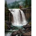 thumbnail image 2 of Sorenson, Jack 19x24 Gold Ornate Wood Framed with Double Matting Museum Art Print Titled - Above the Falls, 2 of 4