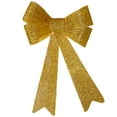 thumbnail image 2 of Northlight Tinsel 4-Loop Bow Christmas Decoration - 16" - Gold, 2 of 9