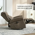 thumbnail image 6 of 360° Swivel Recliner Chair Rocker with Massage and Heating for Elderly, Genuine Leather Lounge Single Sofa with Adjustable Footrest and Backrest, Grey, 6 of 7
