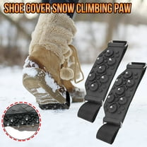 Ice Cleats for Shoes - 16 Steel Spike Winter Traction Grips Non-Slip Snow Boot Covers with Adjustable Straps for Men Women Walking on Ice Hunting Hiking
