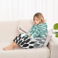 thumbnail image 4 of Simple Petal Shaped Geometric Floral Pattern Blanket Hoodies for Kids 6-13YR Oversize Wearable Blanket Hoodies for Boys Girls Teens, 4 of 7