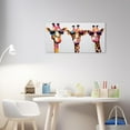 thumbnail image 4 of ZHONGYUTONG Giraffe Family Canvas Wall Art Cute Colorful Animal Poster Prints Funny Abstract Paintings for Kids Children's Room Nursery Decor Framed (12.00" x 24.00"), 4 of 6