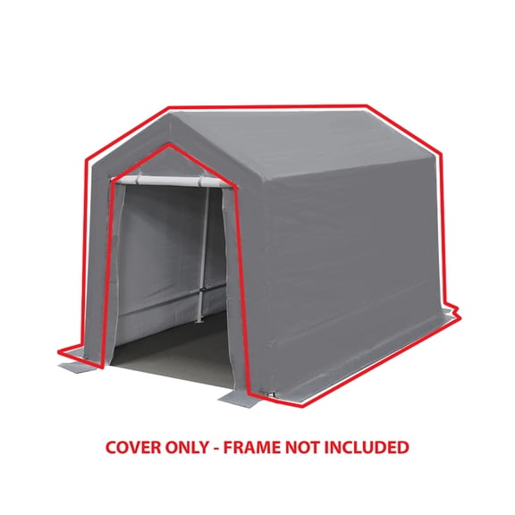 King Canopy Storage Shed 7-Feet x 12-Feet Fitted Replacment Cover, Grey
