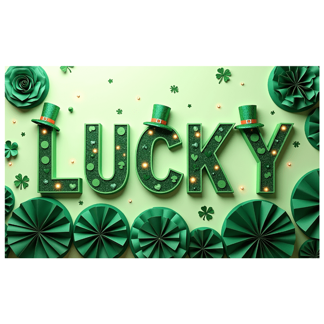 St Patricks Day Backdrop Banner Shamrock Decorations Irish Luck Party Background Flower Props Green Hat Festival Decor Gift Events Photography