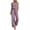 Purple, variant on Women's Jumpsuit All Season wide leg drawstring waist with pockets soft fabric lightweight and breathable fabric Brown M